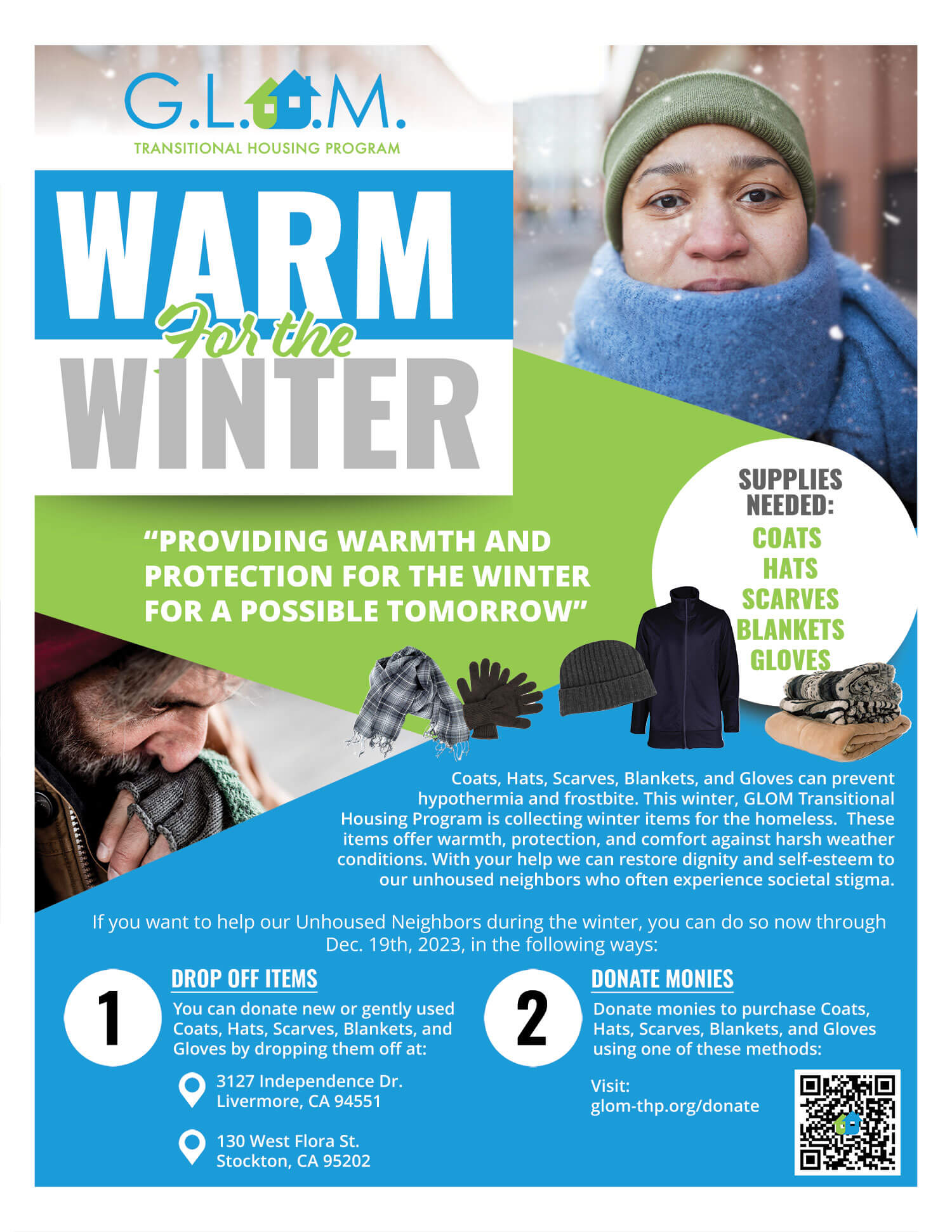 Warm for the Winter - GLOM Transitional Housing Programs